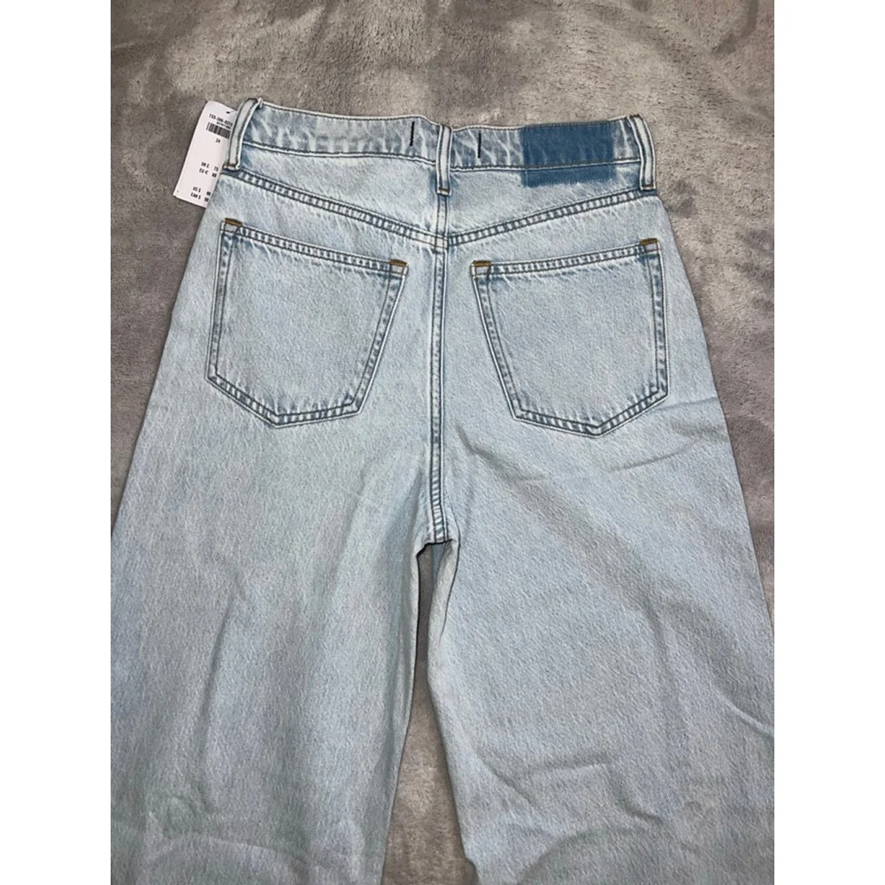 NEW Women's Abercrombie & Fitch Light Blue Wide Leg Jeans 24 - Picture 6 of 9